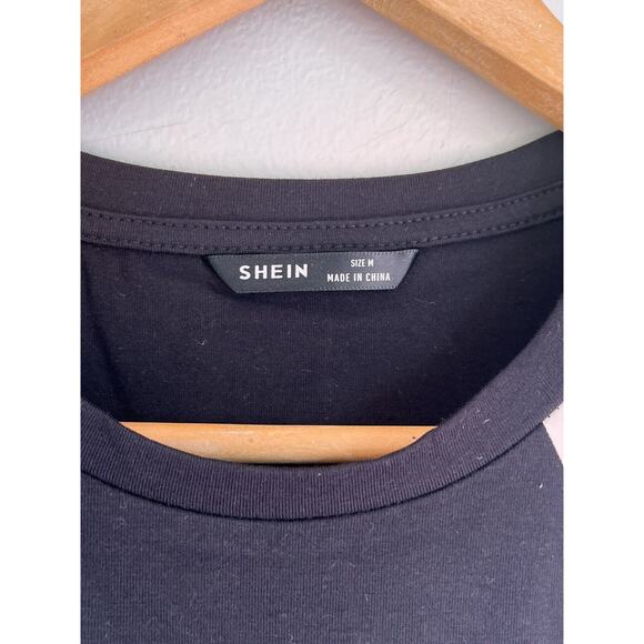 Shein Men Black Headphones Music Print Tee T-Shirt Size Medium Bin C/shein Bag - Picture 7 of 11